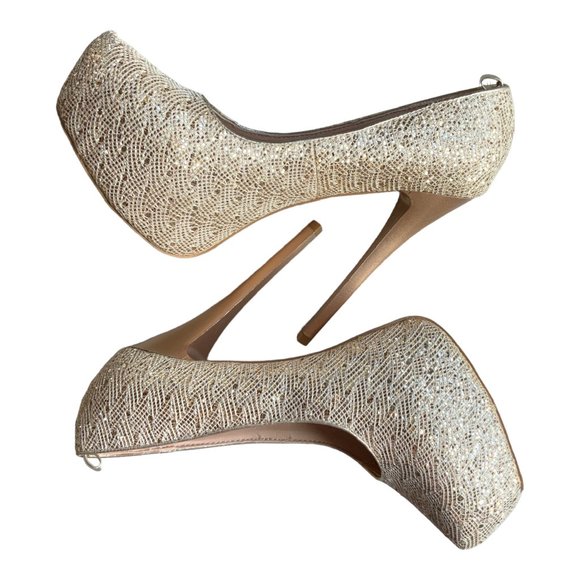 De Blossom Collection Bling platform heels \ Size 9 - Picture 4 of 13